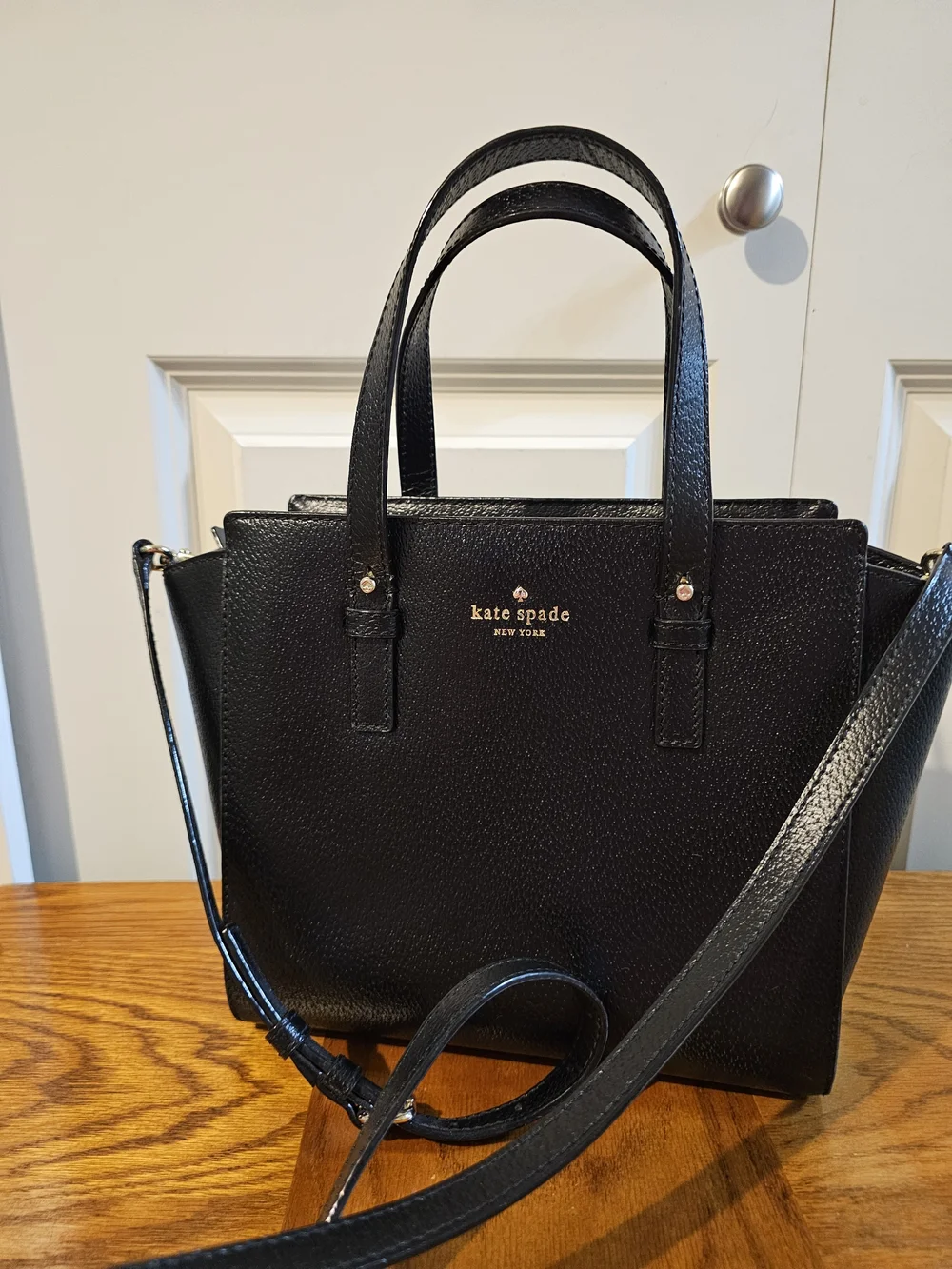 kate spade Black Leather Structured Satchel